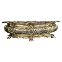 Beeindruckende antike, silbervergoldete George V.-Weinstreuerschale aus Silber