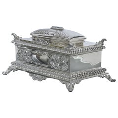 Large Edwardian silver chest jewellery box