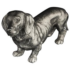 Vintage Silver smooth-haired dachshund model