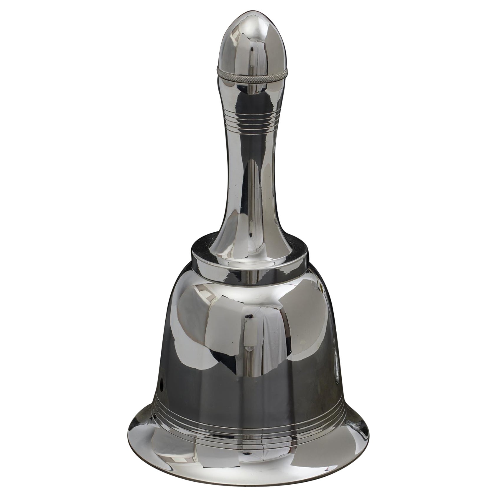 Bell-shaped silver-plated cocktail shaker For Sale