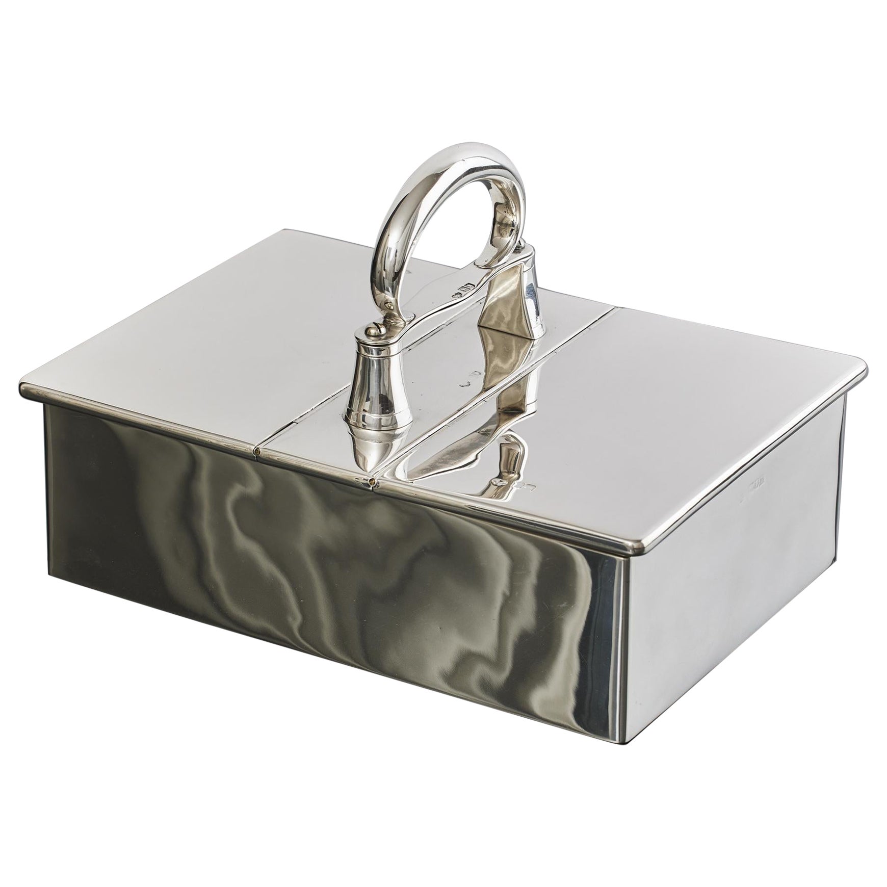 Unusual Edwardian silver cigar box For Sale