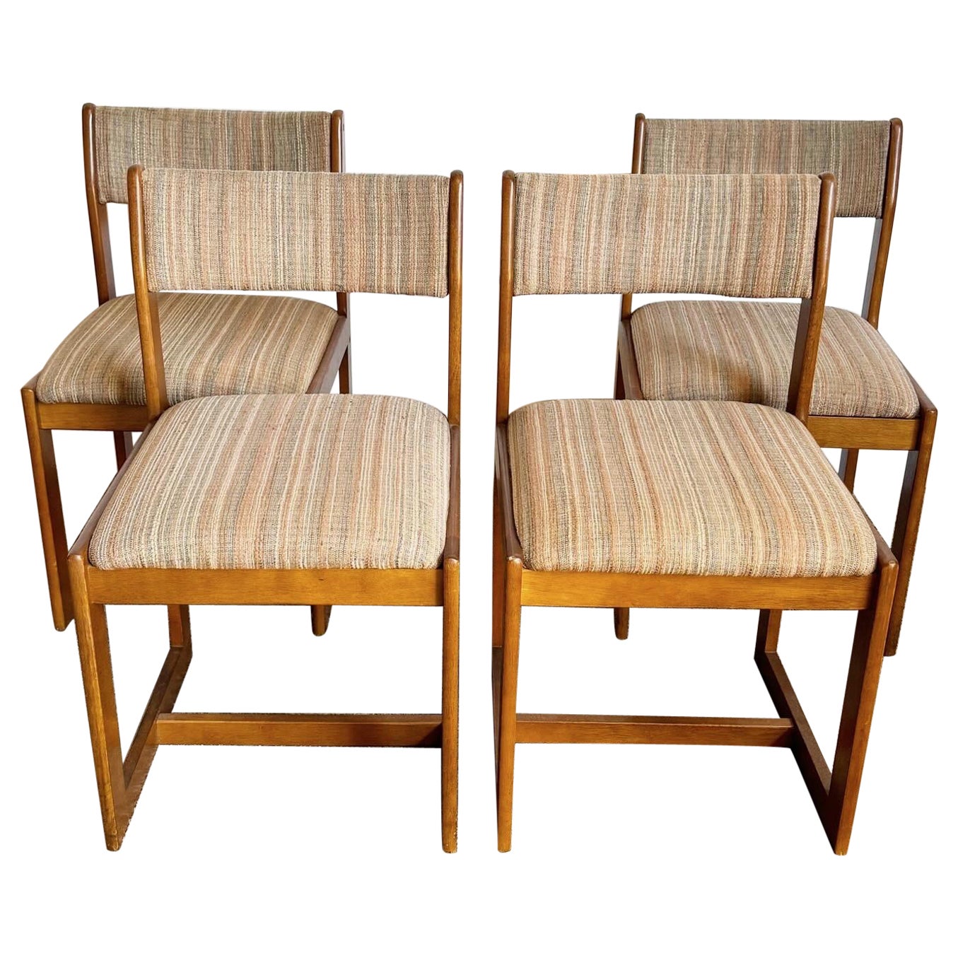 Mid Century Modern Wooden Chairs - Set of 4 For Sale