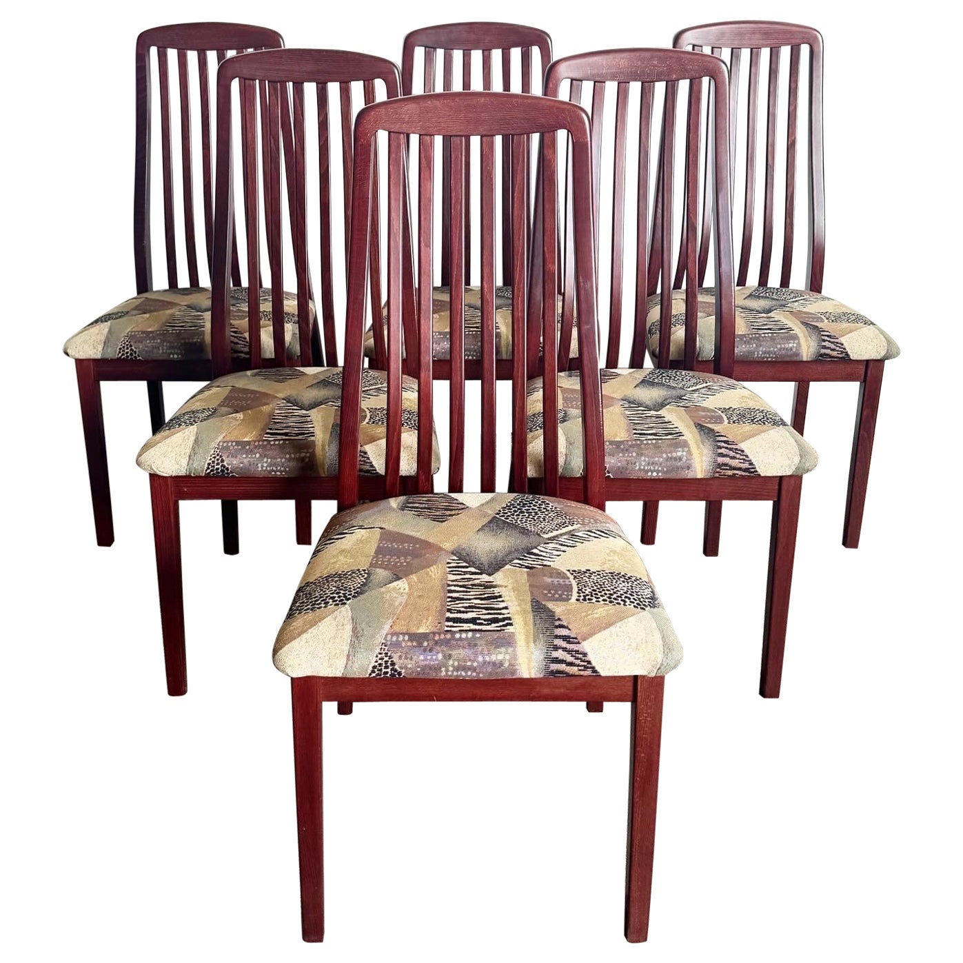 Mid Century Modern Italian Rosewood Dining Chairs by A. Sibau - Set of 6