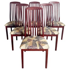 Vintage Mid Century Modern Italian Rosewood Dining Chairs by A. Sibau - Set of 6