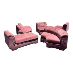 Vintage Postmodern Pink Modular Sofa by Carson‚Äôs - 5 Pieces