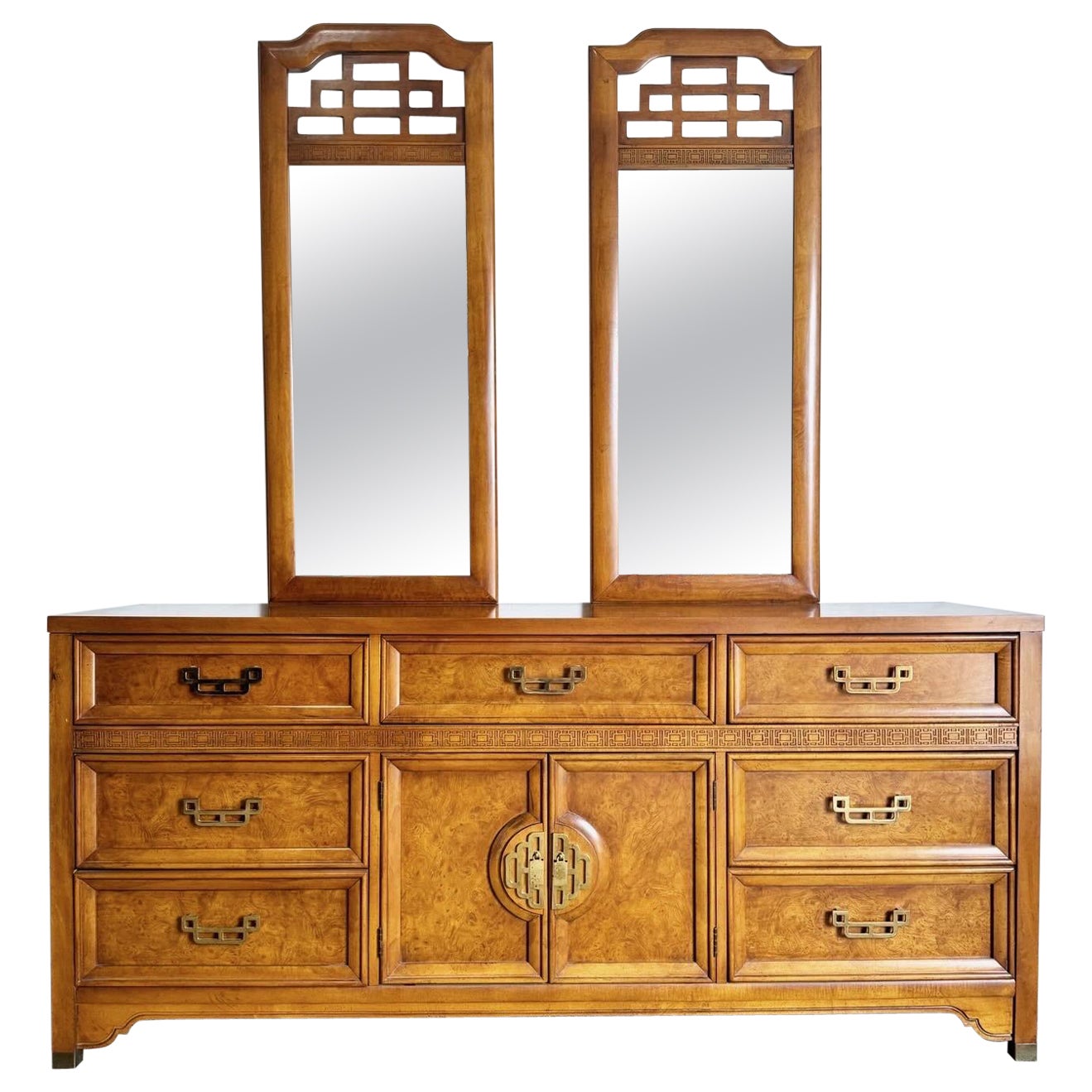 Chinoiserie Henry Link “Mandarin” Dresser With Mirrors by Lexington Furniture For Sale