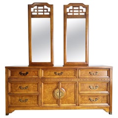 Vintage Chinoiserie Henry Link “Mandarin” Dresser With Mirrors by Lexington Furniture