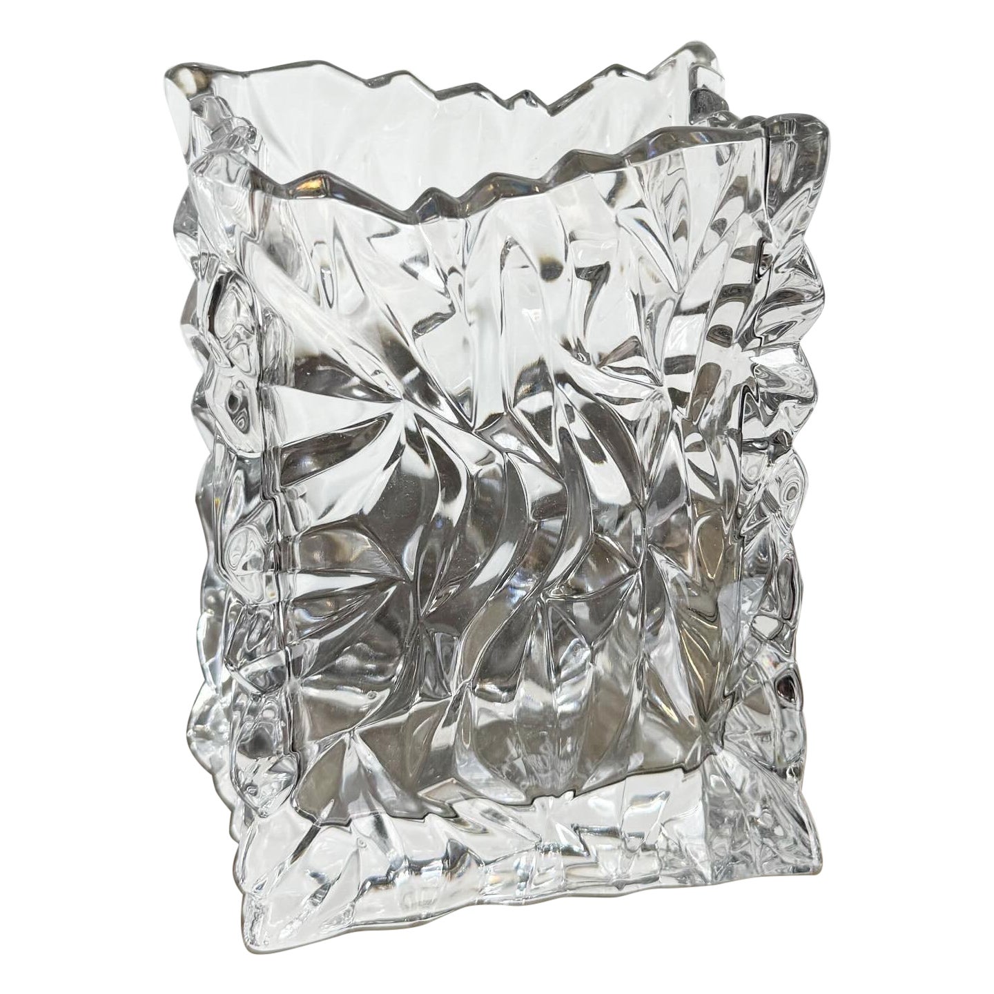 Rosenthal Crystal Paper Bag Vase For Sale