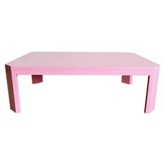 Vintage Postmodern Pink Lacquered Coffee Table