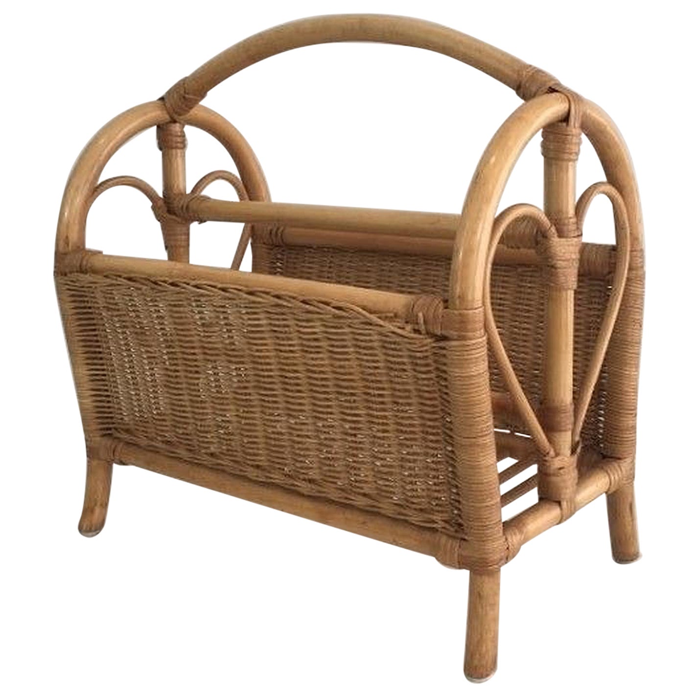 Rattan Magazine Rack For Sale