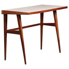 Retro Sculptural Mid-Century Desk by F.lli Strada: Italian Design in Exotic Wood 