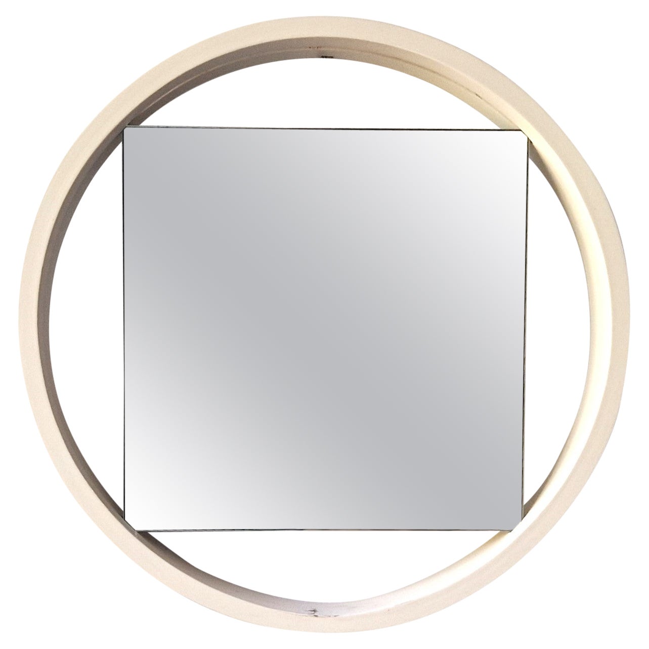 White ‘DZ84’ mirror by Benno Premsela for ‘t Spectrum, The Netherlands 1950's For Sale