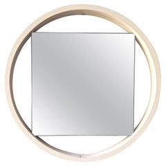 Vintage White ‘DZ84’ mirror by Benno Premsela for ‘t Spectrum, The Netherlands 1950's