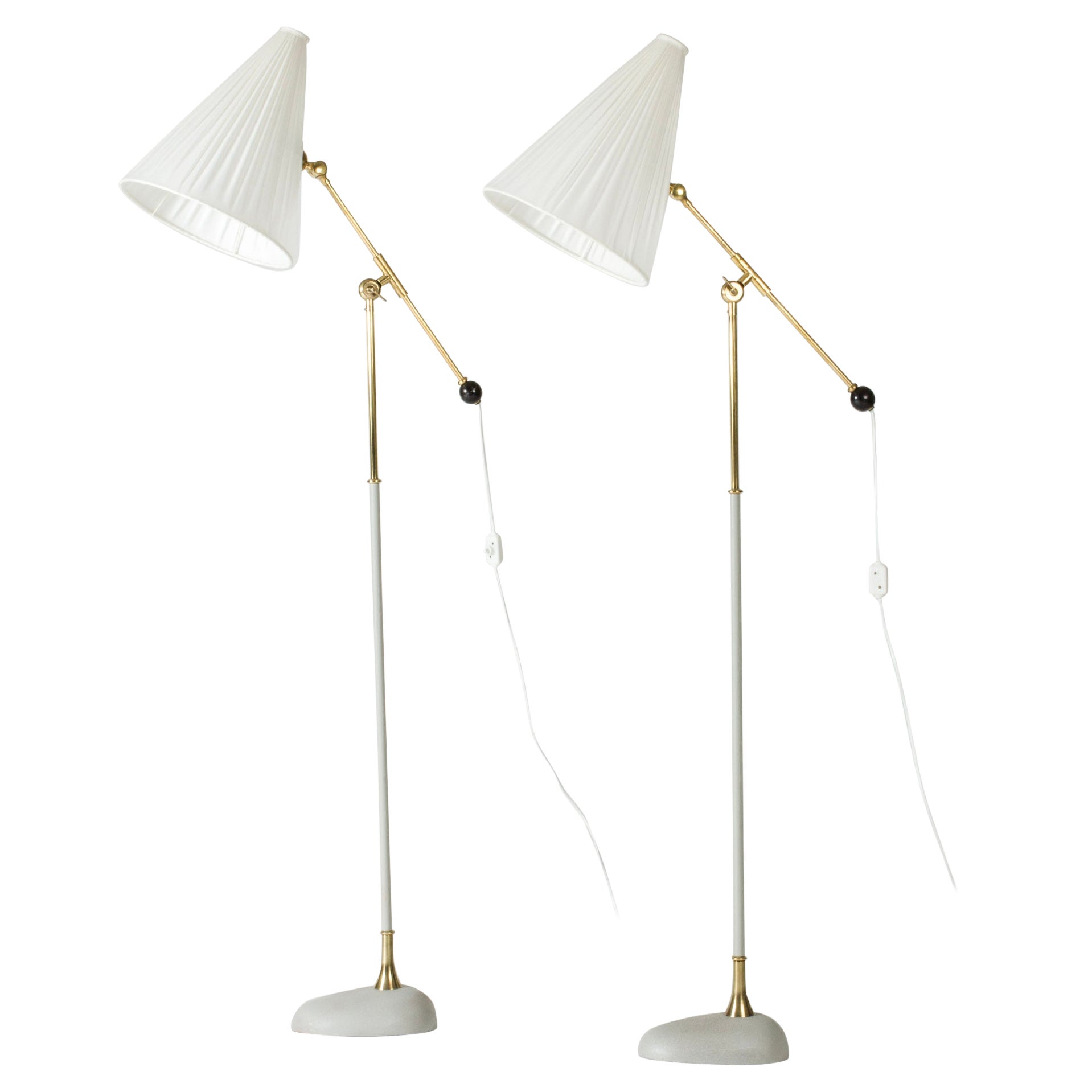 Pair of Scandinavian Modern Floor Lamps by Einar Bäckström, Sweden, 1950s For Sale