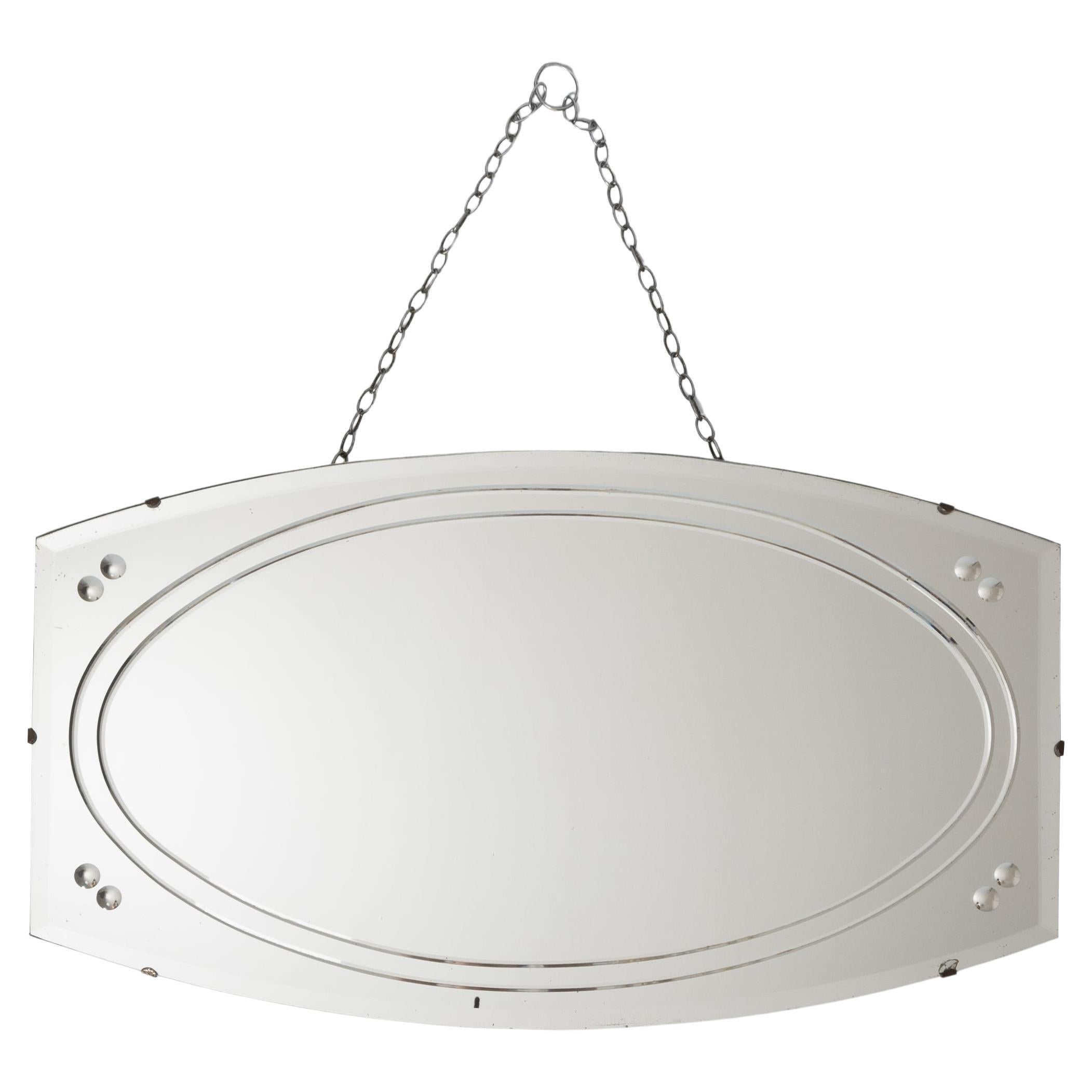 French Art Deco Wall Mirror C.1930 For Sale