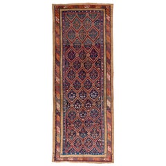 4.6x11.5 Ft Antique Serab Runner, Northwest Persia, One-of-a-Kind Rug, CA 1875