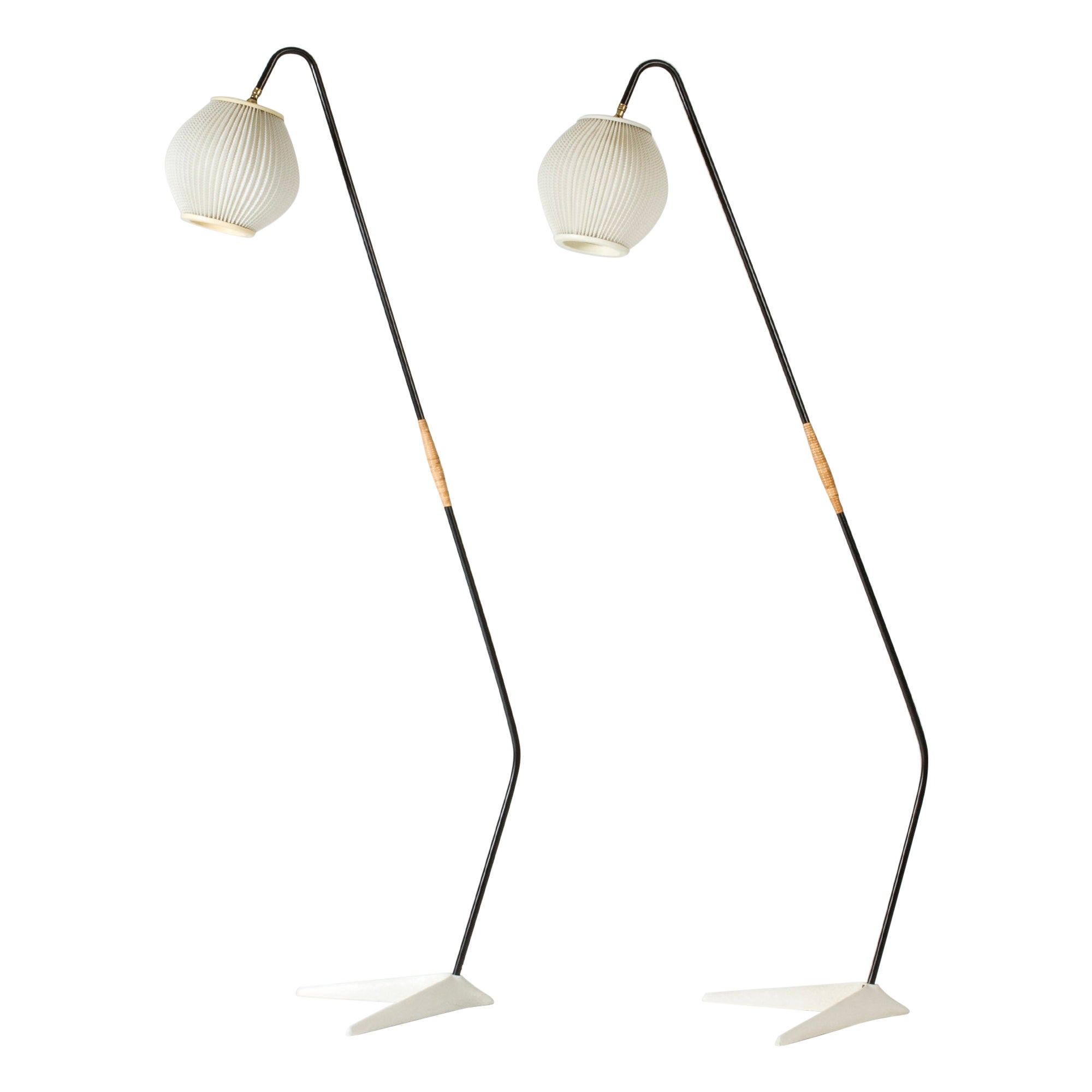 Pair of Modernist floor lamps by Svend Aage Holm Sørensen, Denmark, 1950s For Sale
