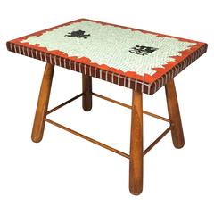 Polychrome Mosaic and Beech Coffee Table, Paul Hedegård, 1944