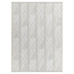Rug & Kilim's skandinavischer Kilim-Teppich in Grau, weißes geometrisches Muster