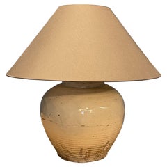 Vintage Chinese monochrome Wabi Sabi style ceramic lamp