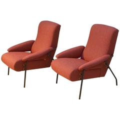 Pair of Red Italian 1960s Lounge Chairs 8