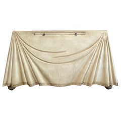 Leather Clad Trompe l’oeil Console Table by Marge Carson 