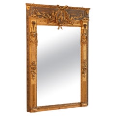 19th century ancient baroque mirror with floral and animal decorations