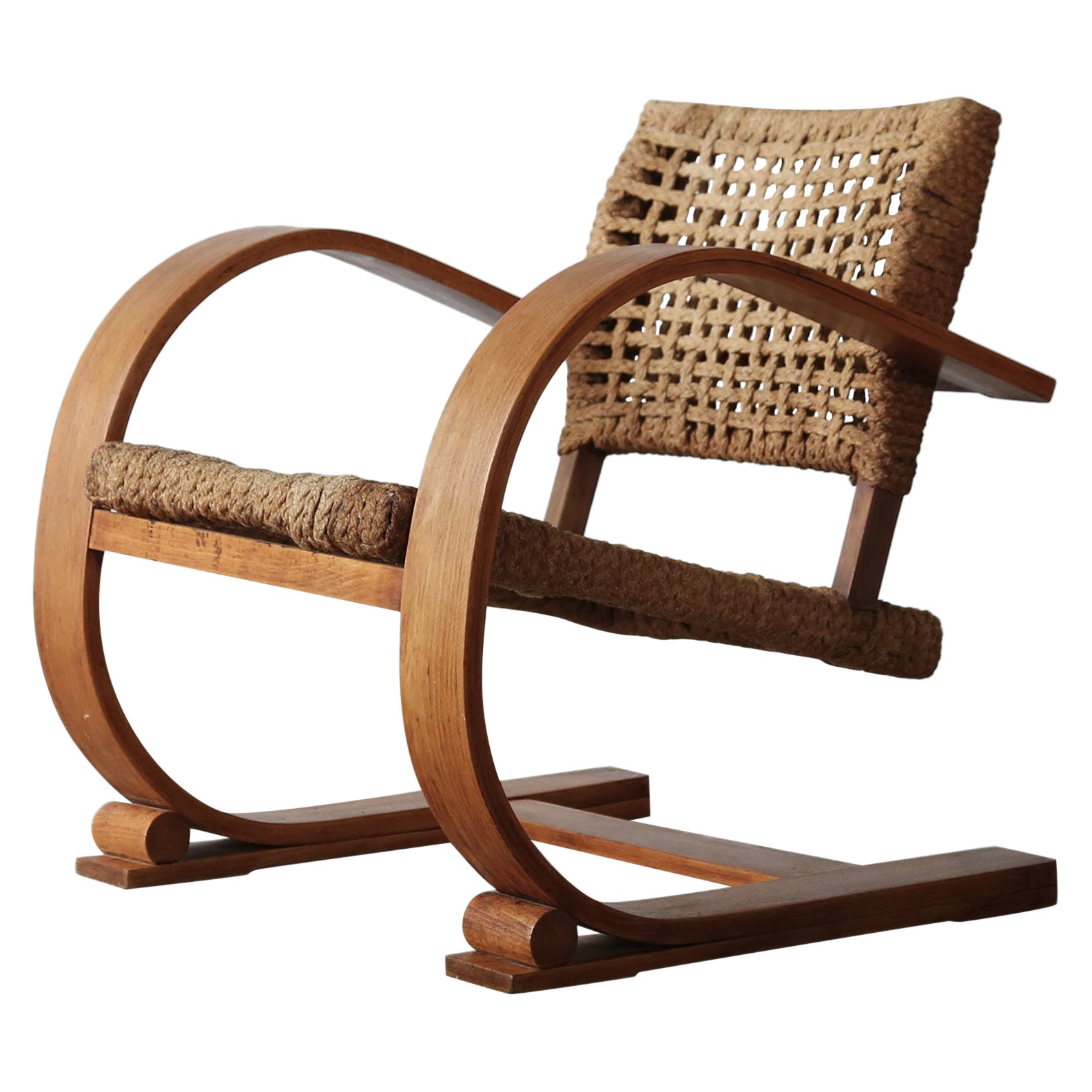 An Audoux & Minet Rope Chair, Vibo, France, 1950s