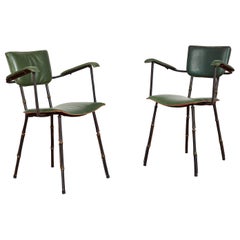 Pair of Jacques Adnet Armchairs 