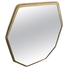 Retro Italian brass wall mirror from the 80s