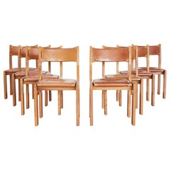 Vintage Set of 8 Maison Regain Dining Chairs 