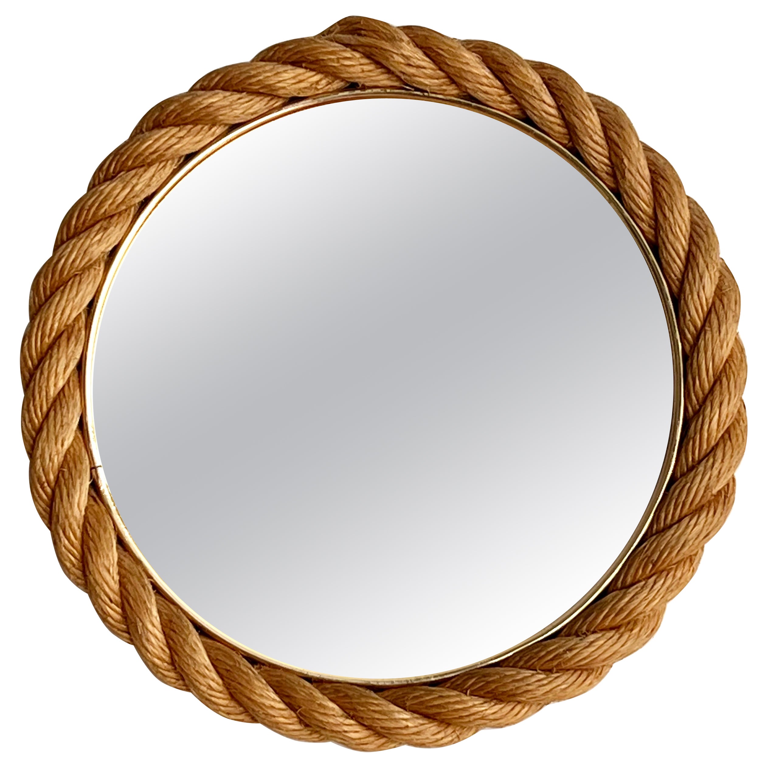 Rope Frame Mirror, Audoux & Minet, France, 1950-1960 For Sale