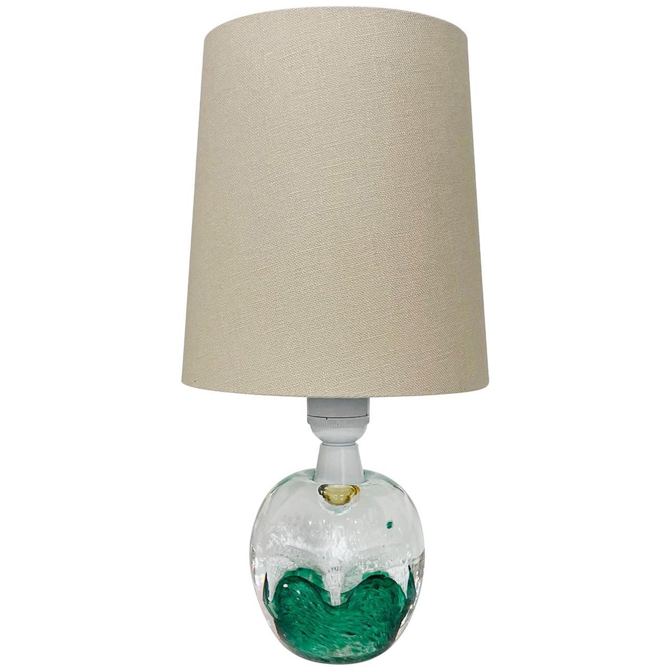 20th Century Swedish Vintage Glass Table Lamp - Small Desk Light by Ölandshyttan