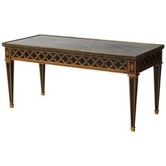 Maison Jansen Style Carved Wood and Marble Cocktail Table