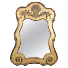 Superb Distress Gilded Gold Leaf Georgian Carved Acanthus Leaf and Shell Mirror
