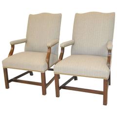 Used Pair of Martha Washington Style Armchairs by Hancock & Moore
