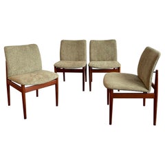 Danish Modern Upholstered Dining Chairs Model 191 By Finn Juhl