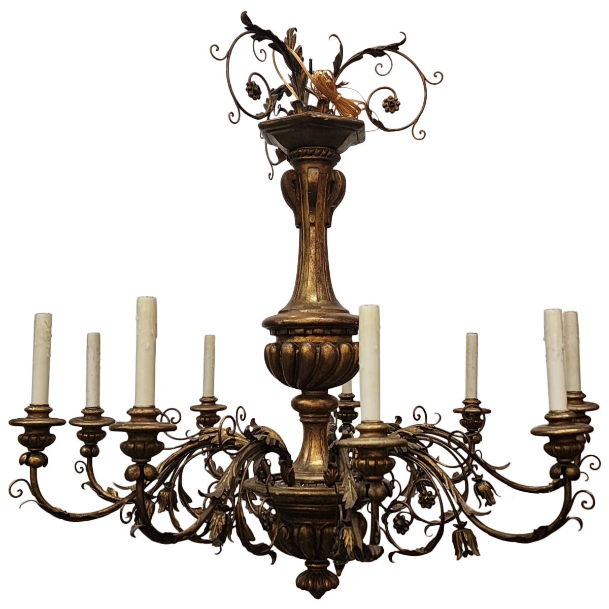 Louis XVI Style Giltwood Chandelier  For Sale
