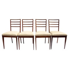 Brazilian Modern Chairs in Hardwood & Leather by Rino Levi, Brazil, 1960s