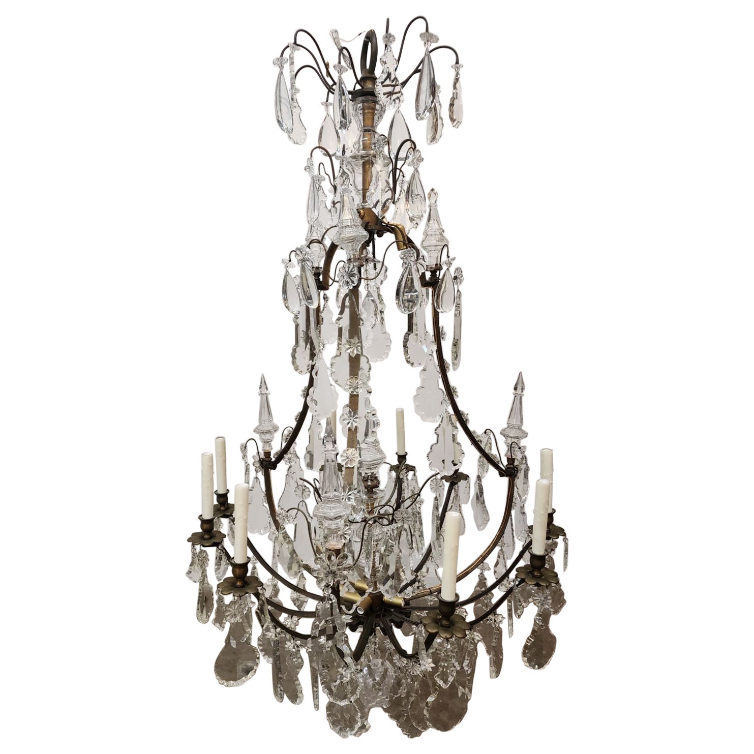 French Bronze Marie Antoinette Style Chandelier  For Sale