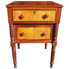 Antique American Cherry and Birdseye Maple Stand, Circa 1815