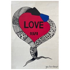 Yves Saint Laurent 'LOVE 1974' Affiche originale d'époque  