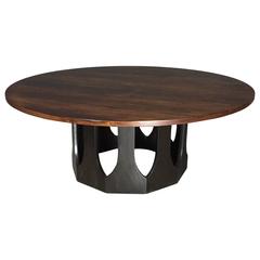 42" Round Coffee Table, Dark Stained Base, Harvey Probber, 1970s
