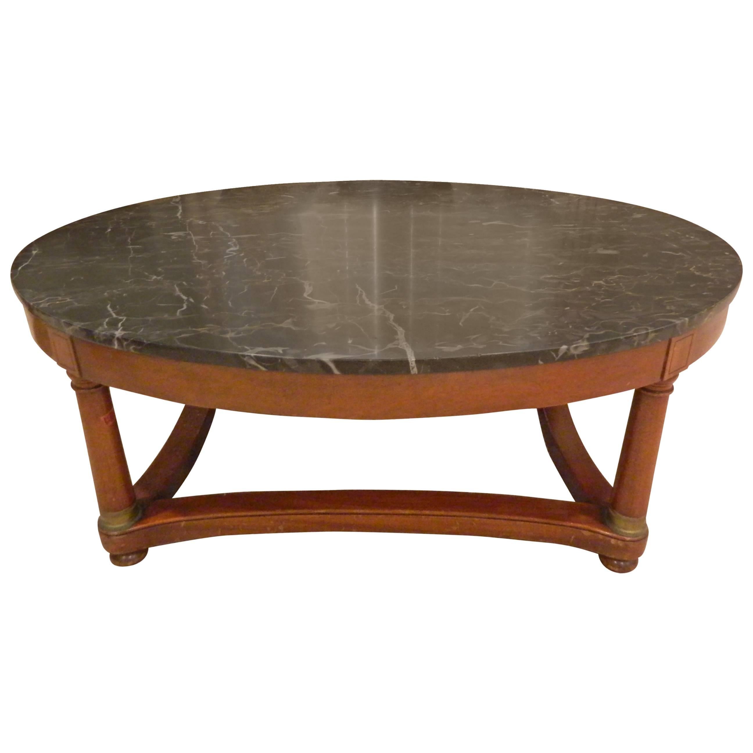 Empire Style Coffee Table with a Marble Top, Late 19th Century