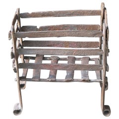 Ancienne grille de cheminée française d'époque Louis XIV, 17ème siècle