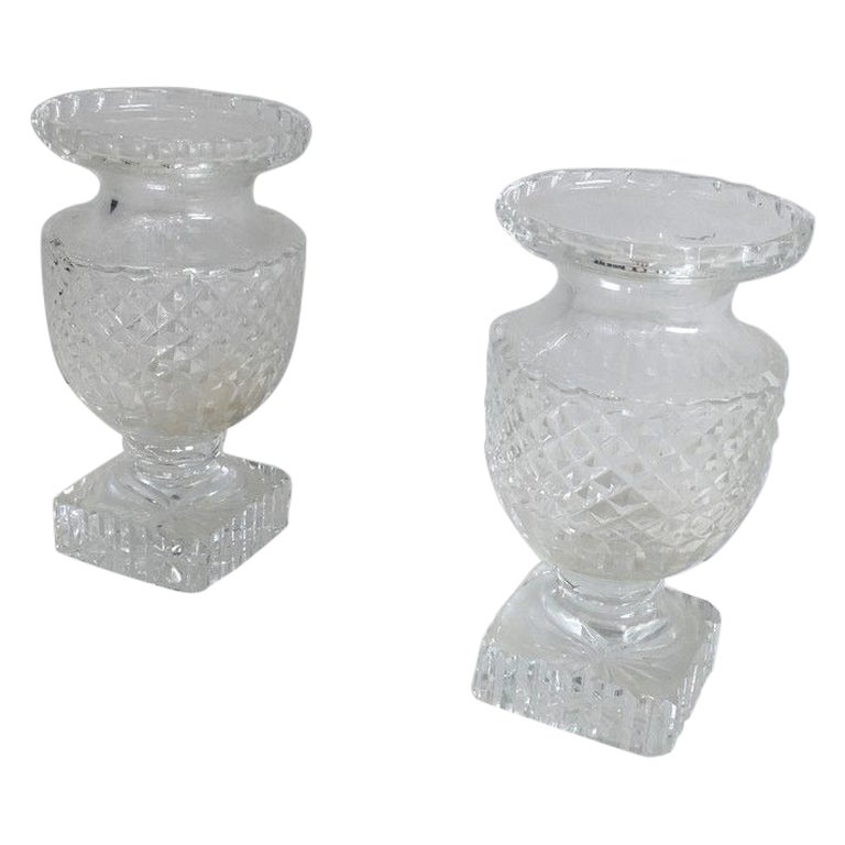 Pair of Medicis Style Crystal Vases For Sale