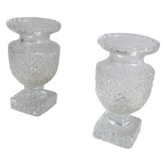 Antique Pair of Medicis Style Crystal Vases
