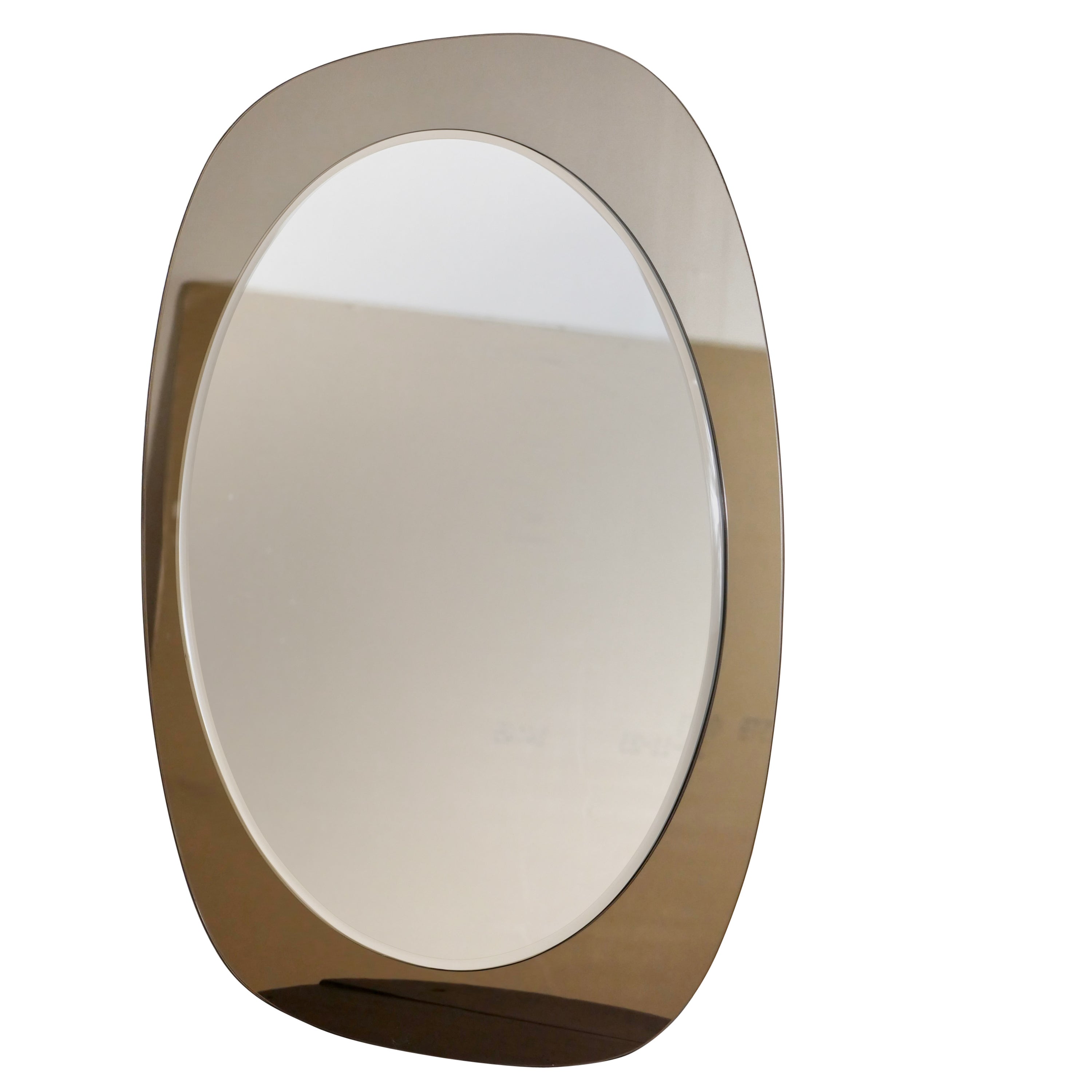 Oval mirror by Max Ingrand for Fontana Arte, Italy, 1970s For Sale