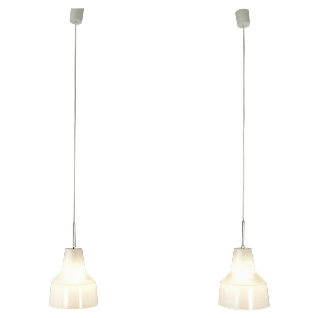 Pair of Pendant Lamps by Holophane, France - 1950s  For Sale