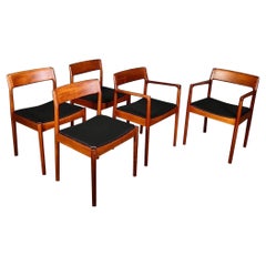 Vintage 5 x Johannes Nørgaard For Nørgaards Møbelfabrik Teak Dining Chairs Mid Century